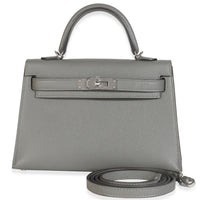 Gris Meyer Epsom Sellier Mini Kelly II 20 PHW