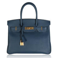 Deep Blue Epsom Birkin 30 GHW
