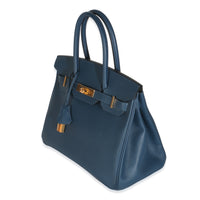 Deep Blue Epsom Birkin 30 GHW