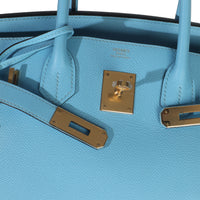 Blue Celeste Epsom Birkin 30 GHW