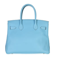 Blue Celeste Epsom Birkin 30 GHW