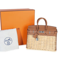Gold Osier Wicker Swift Picnic Birkin 25 PHW