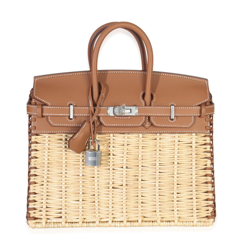 Gold Osier Wicker Swift Picnic Birkin 25 PHW
