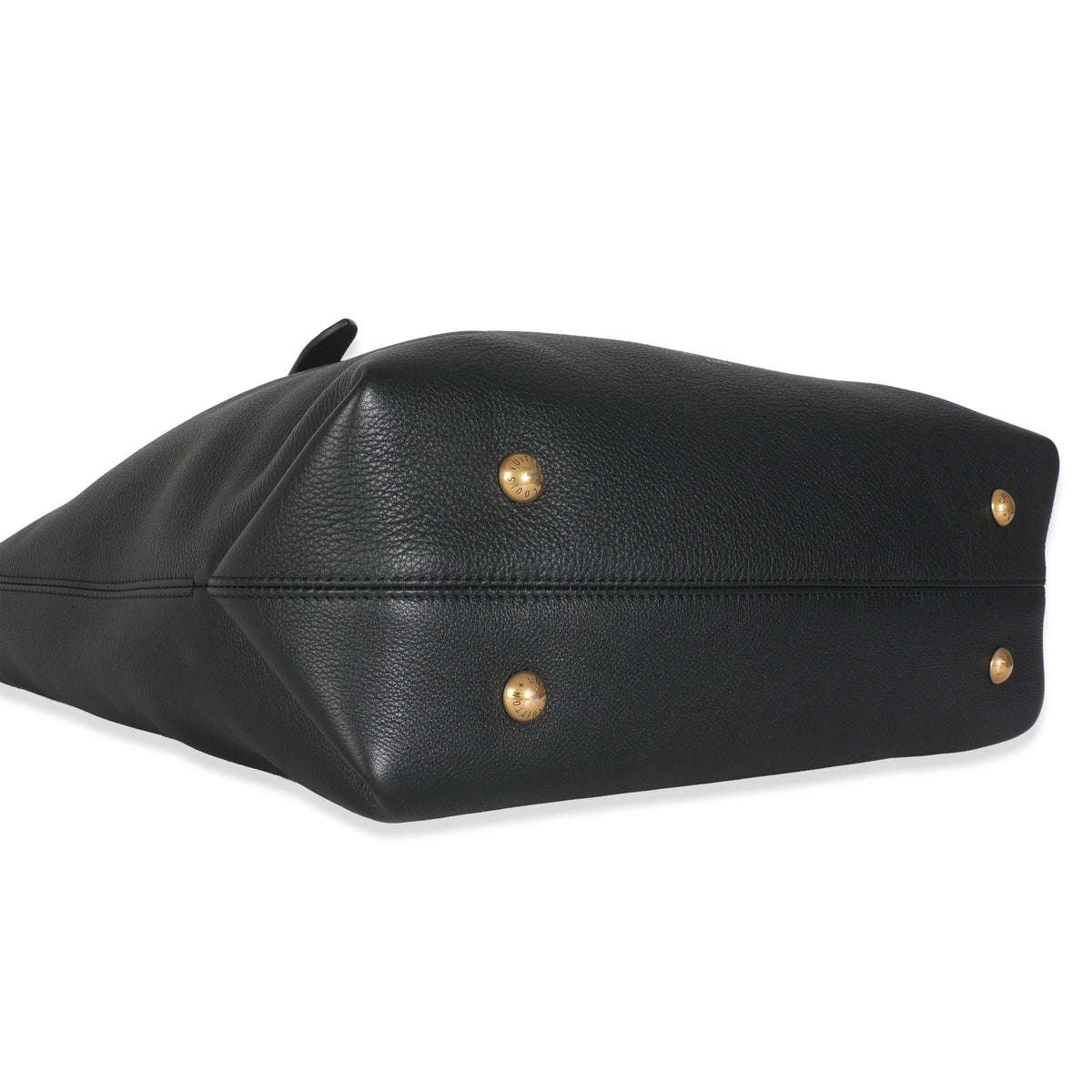 Black Grained Calfskin Low Key Cabas MM