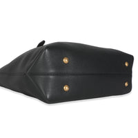 Black Grained Calfskin Low Key Cabas MM