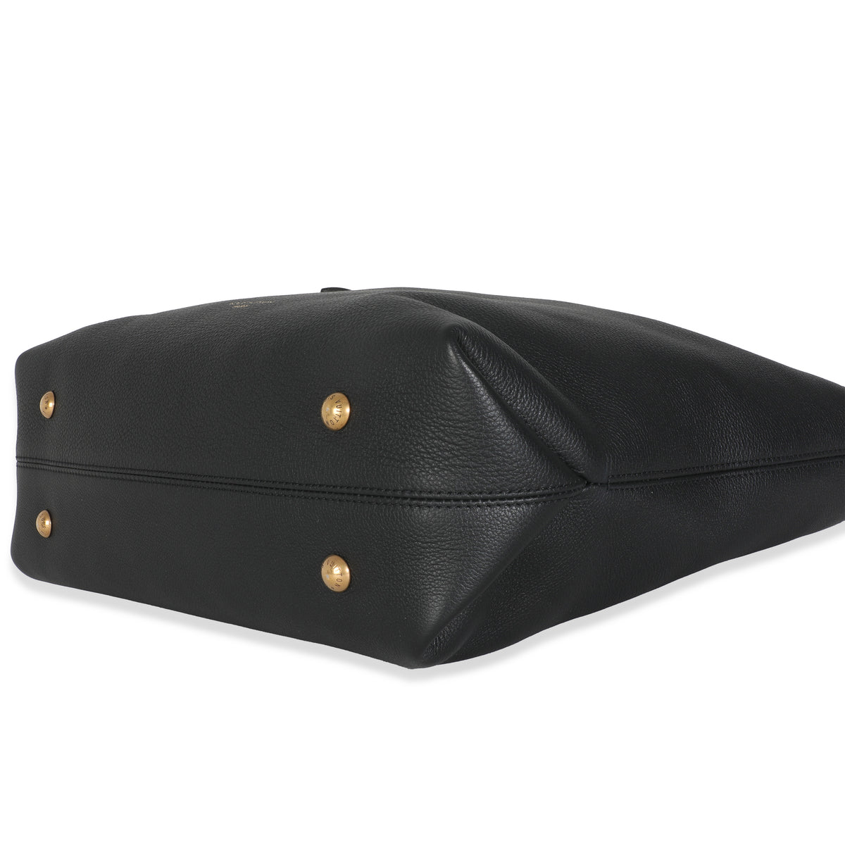 Black Grained Calfskin Low Key Cabas MM