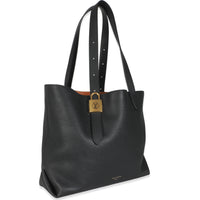 Black Grained Calfskin Low Key Cabas MM