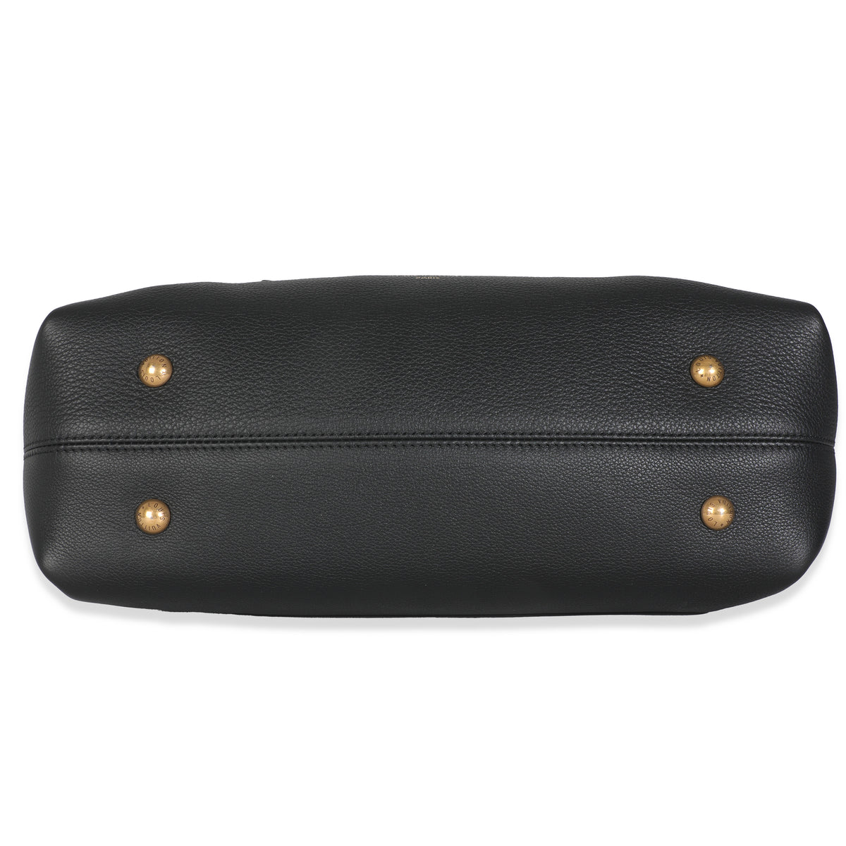 Black Grained Calfskin Low Key Cabas MM
