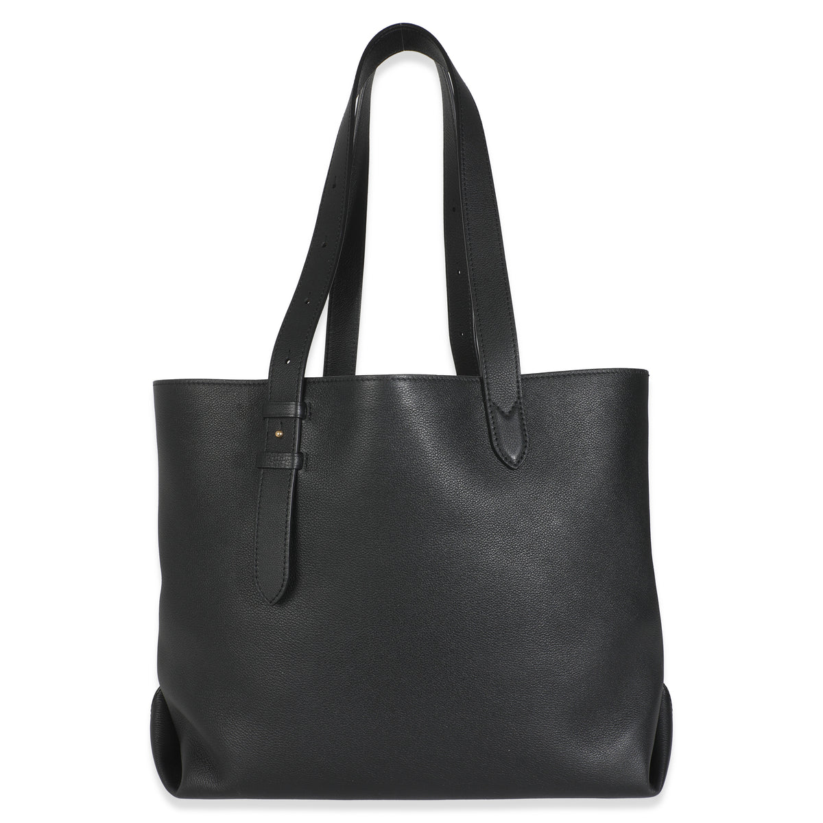 Black Grained Calfskin Low Key Cabas MM