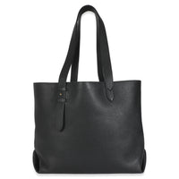 Black Grained Calfskin Low Key Cabas MM