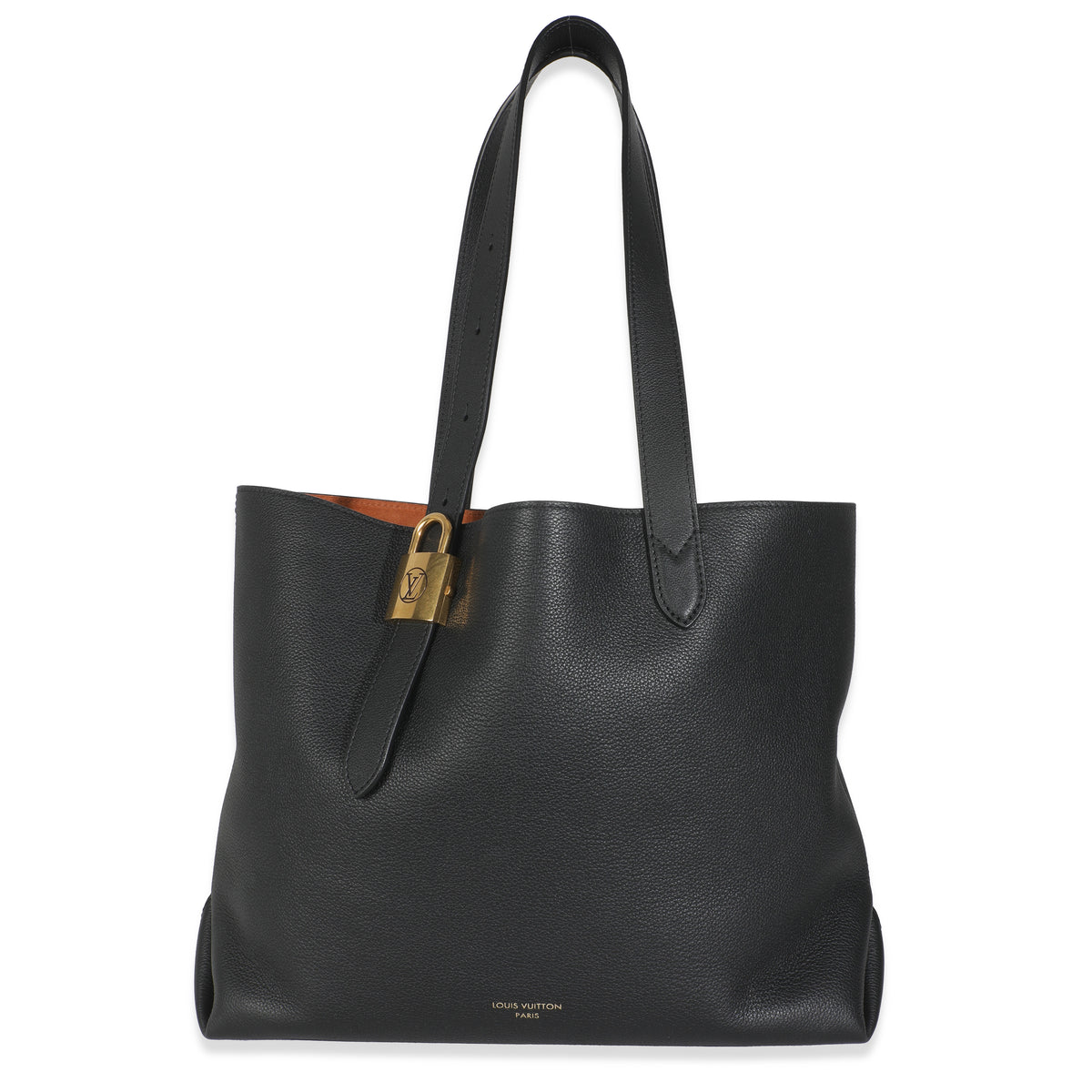 Black Grained Calfskin Low Key Cabas MM