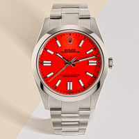 rolex watch with red dial