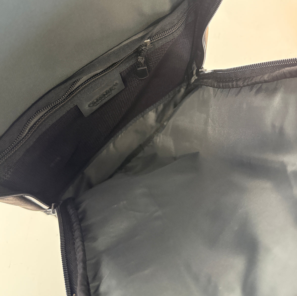 Black Green Nylon Sports Line Backpack