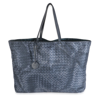 Navy Intrecciolusion Nylon Tote