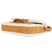 Honey Beige Suede Shearling Horsebit Mini 1955 Shoulder Bag