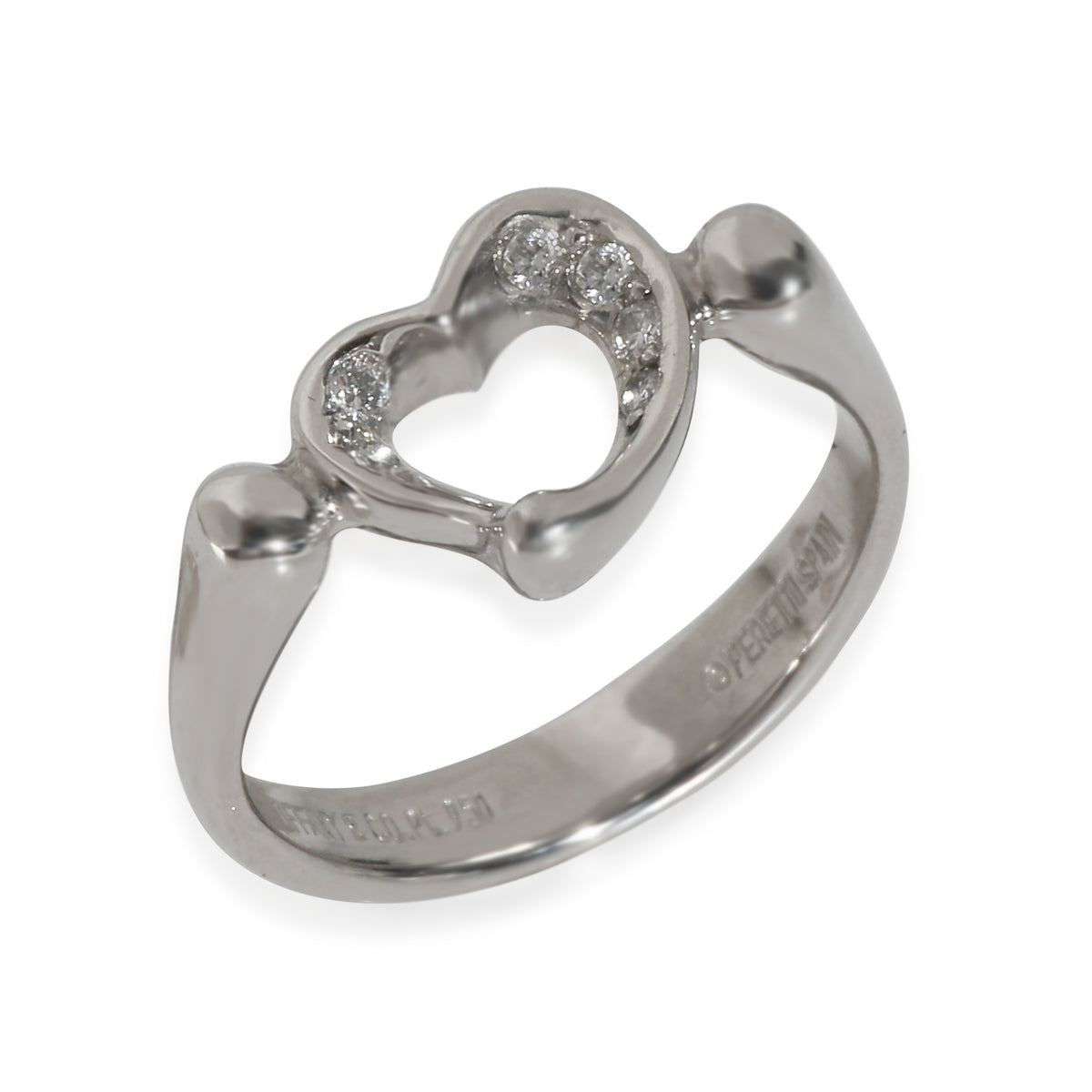 Platinum Diamond Elsa Peretti Open Heart Ring