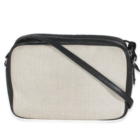 Beige Linen Canvas Black Lou Camera Bag