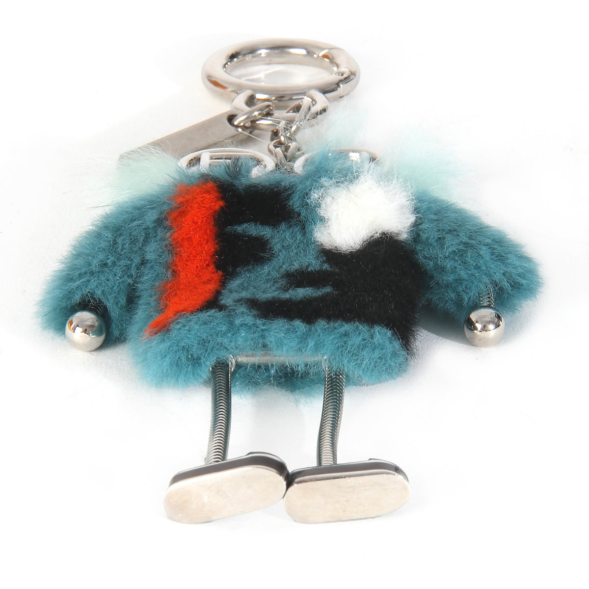 Multicolor Fur Robot Bag Charm