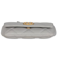 Grey Quilted Lambskin Chanel 19 Sunglasses Case With Chain