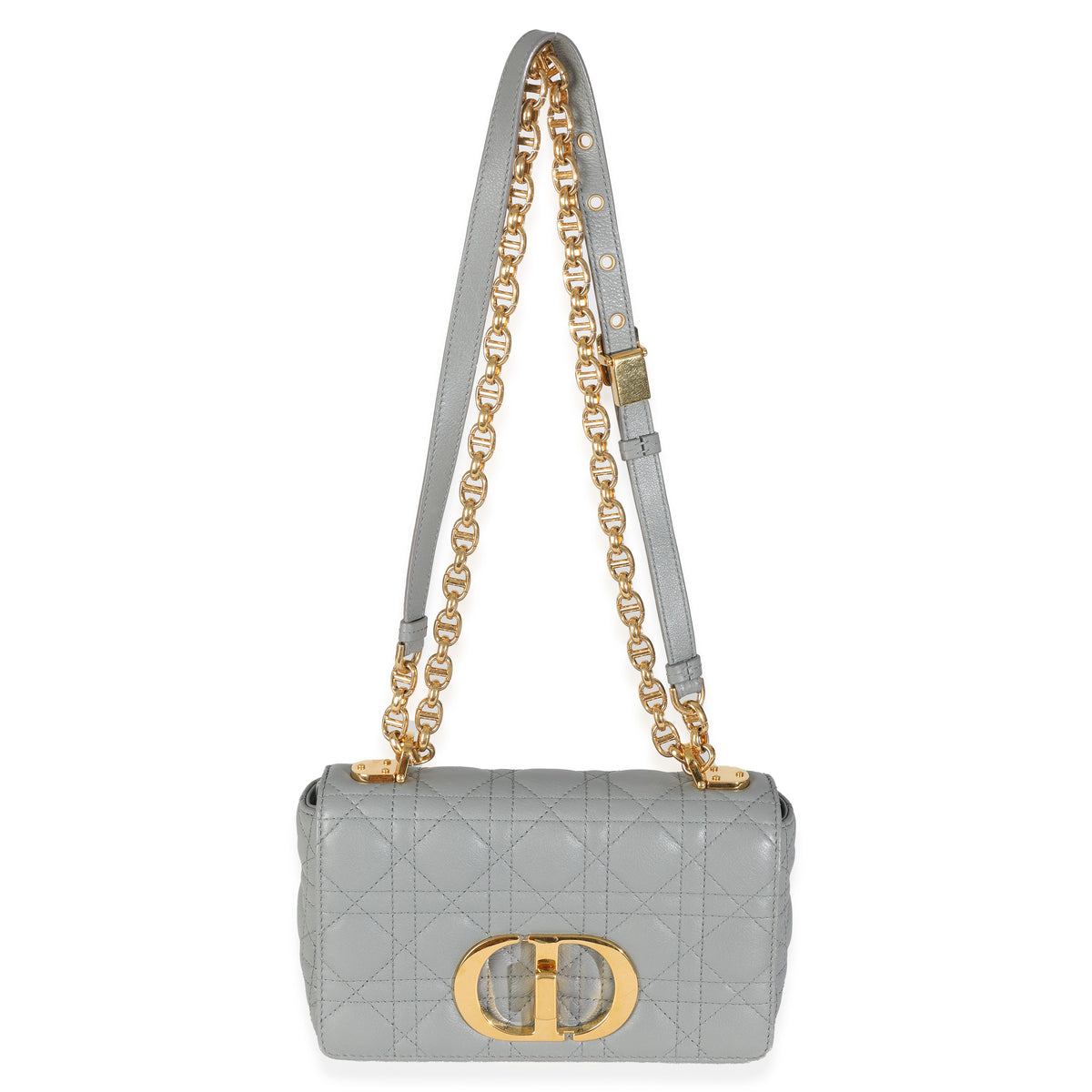 Blue Supple Calfskin Small Caro Chain Bag