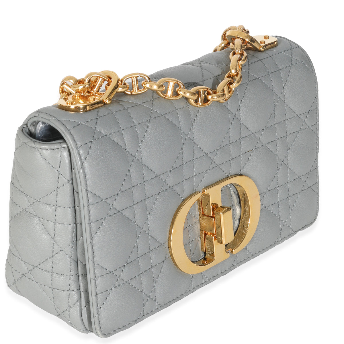Blue Supple Calfskin Small Caro Chain Bag