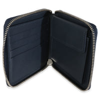 Blue Hickory Stripes Denim Monogram Watercolor Wallet On Strap