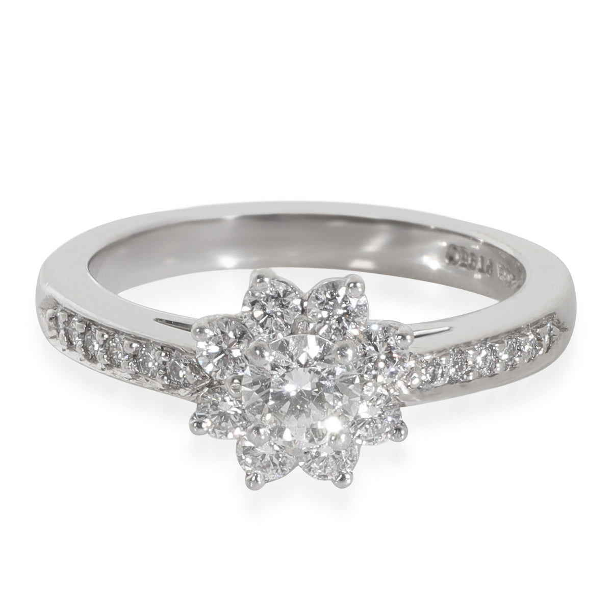 Platinum Diamond Flower Ring