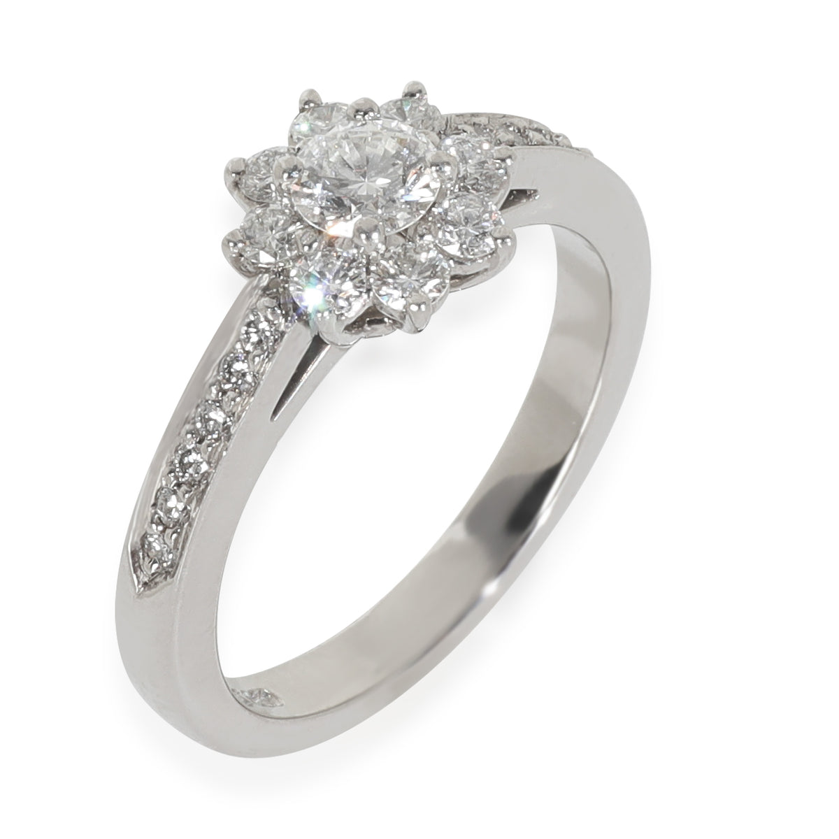 Platinum Diamond Flower Ring