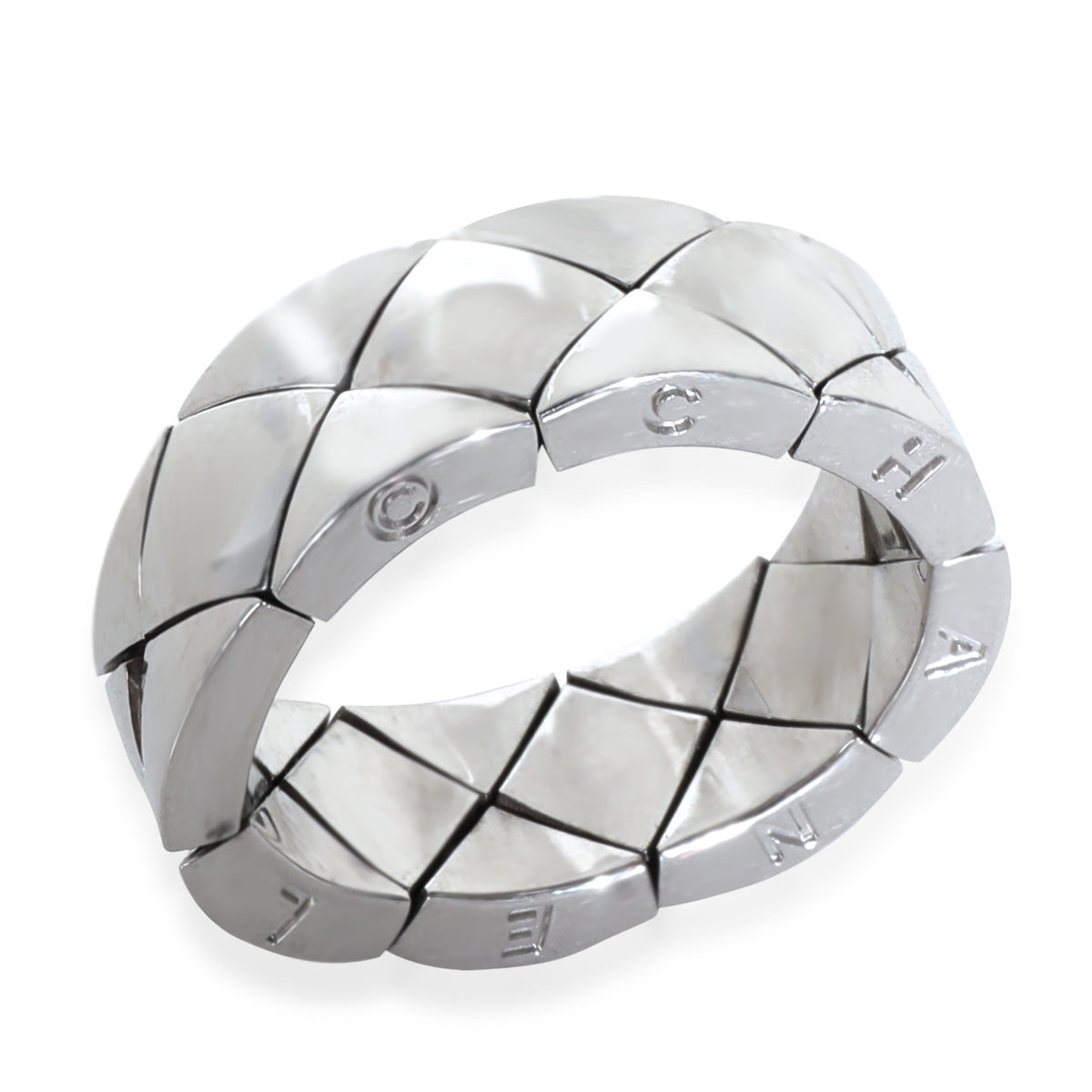 White Gold  Matelasse Ring