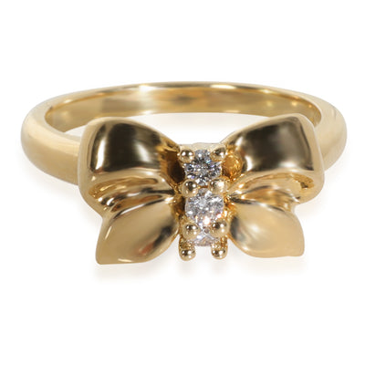 Yellow Gold Diamond Vintage Bow Ring