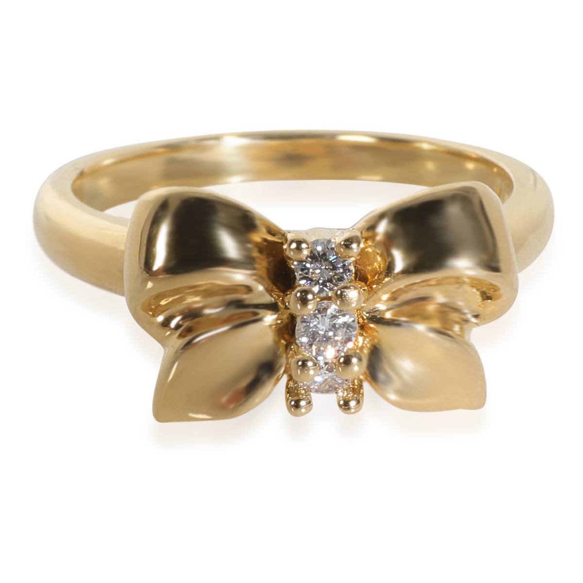 Yellow Gold Diamond Vintage Bow Ring