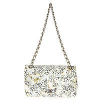 Multicolor White Cut Out Floral Jumbo Double Flap Bag