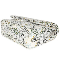 Multicolor White Cut Out Floral Jumbo Double Flap Bag