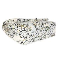 Multicolor White Cut Out Floral Jumbo Double Flap Bag