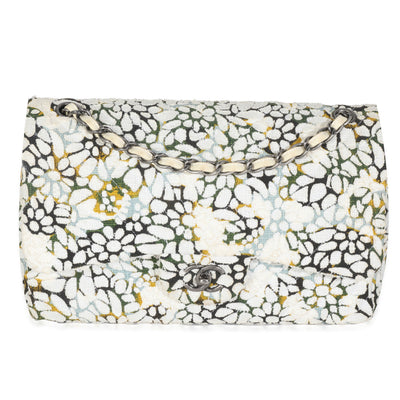 Multicolor White Cut Out Floral Jumbo Double Flap Bag