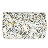 Multicolor White Cut Out Floral Jumbo Double Flap Bag