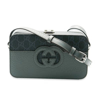 Grey Calfskin GG Supreme Interlocking G Messenger