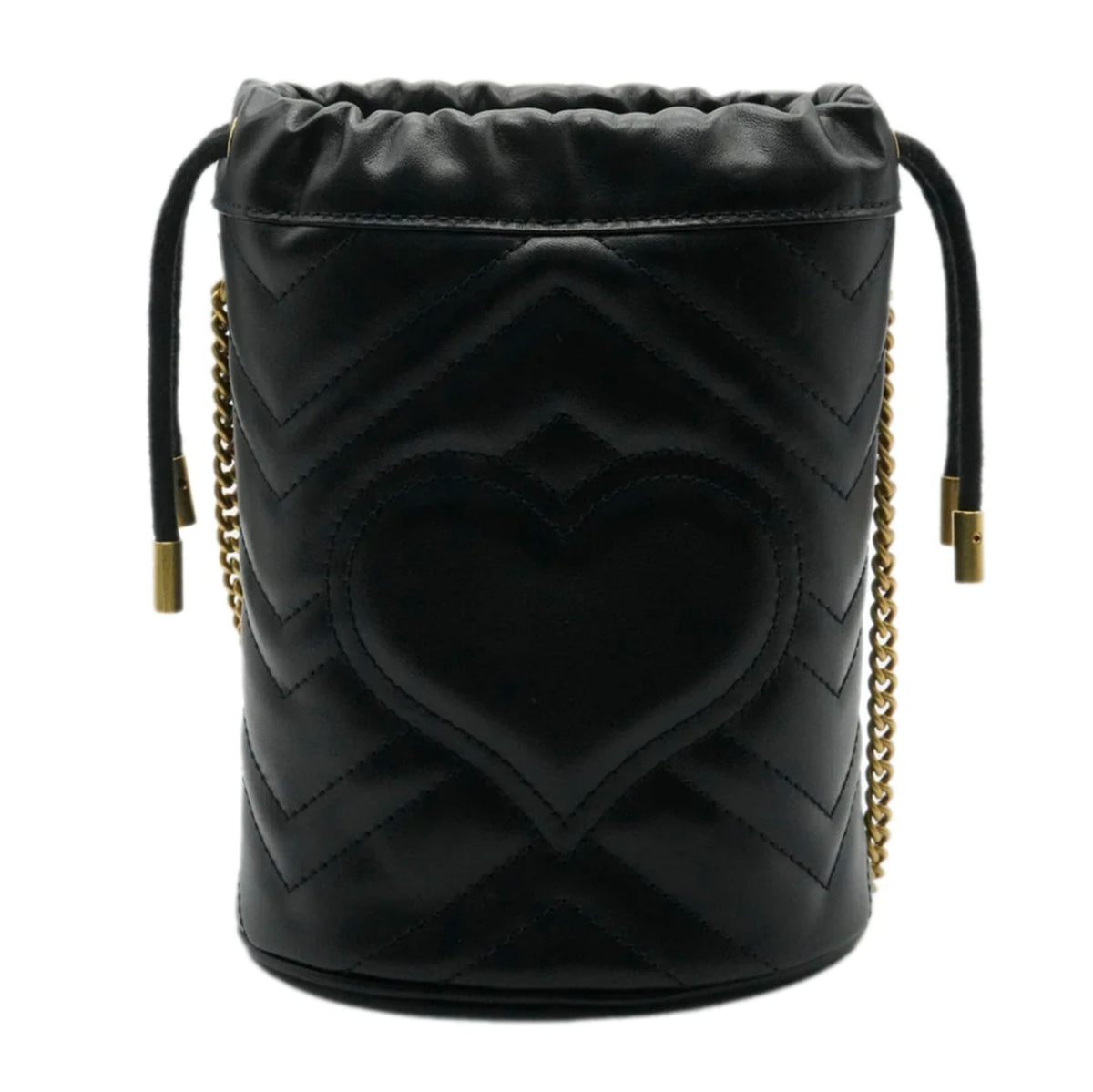 Black Calfskin Matelasse Mini GG Marmont 2.0 Bucket Bag