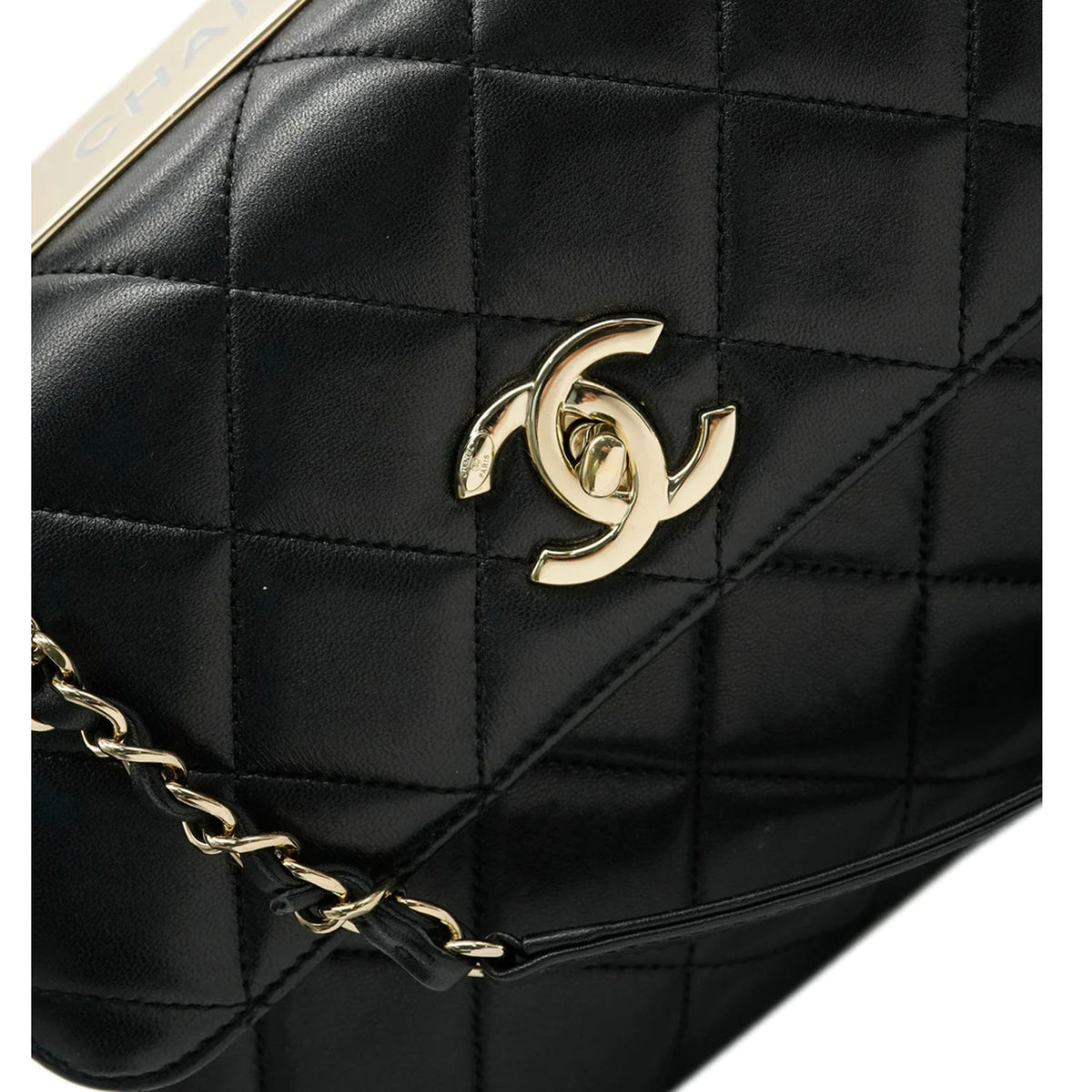 Black Quilted Lambskin Small Trendy CC Dual Handle Flap Bag