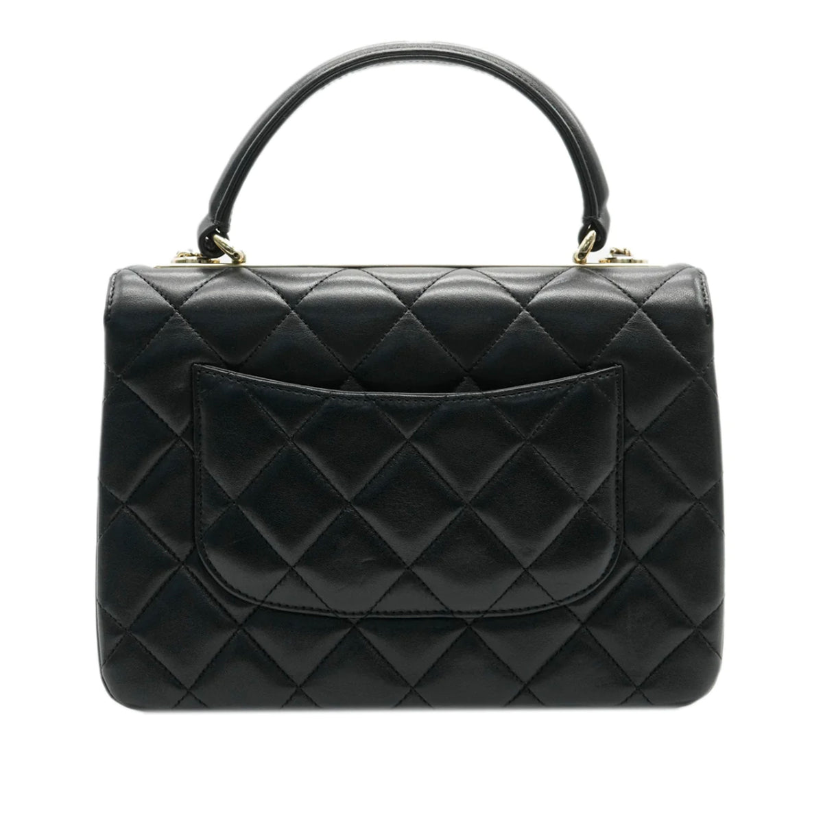 Black Quilted Lambskin Small Trendy CC Dual Handle Flap Bag