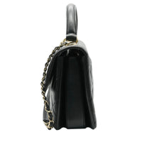 Black Quilted Lambskin Small Trendy CC Dual Handle Flap Bag