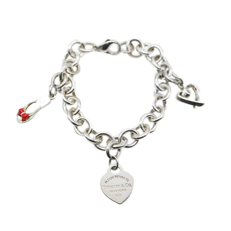 Charm Bracelet With 3 Charms in Sterling Silver