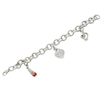 Charm Bracelet With 3 Charms in Sterling Silver