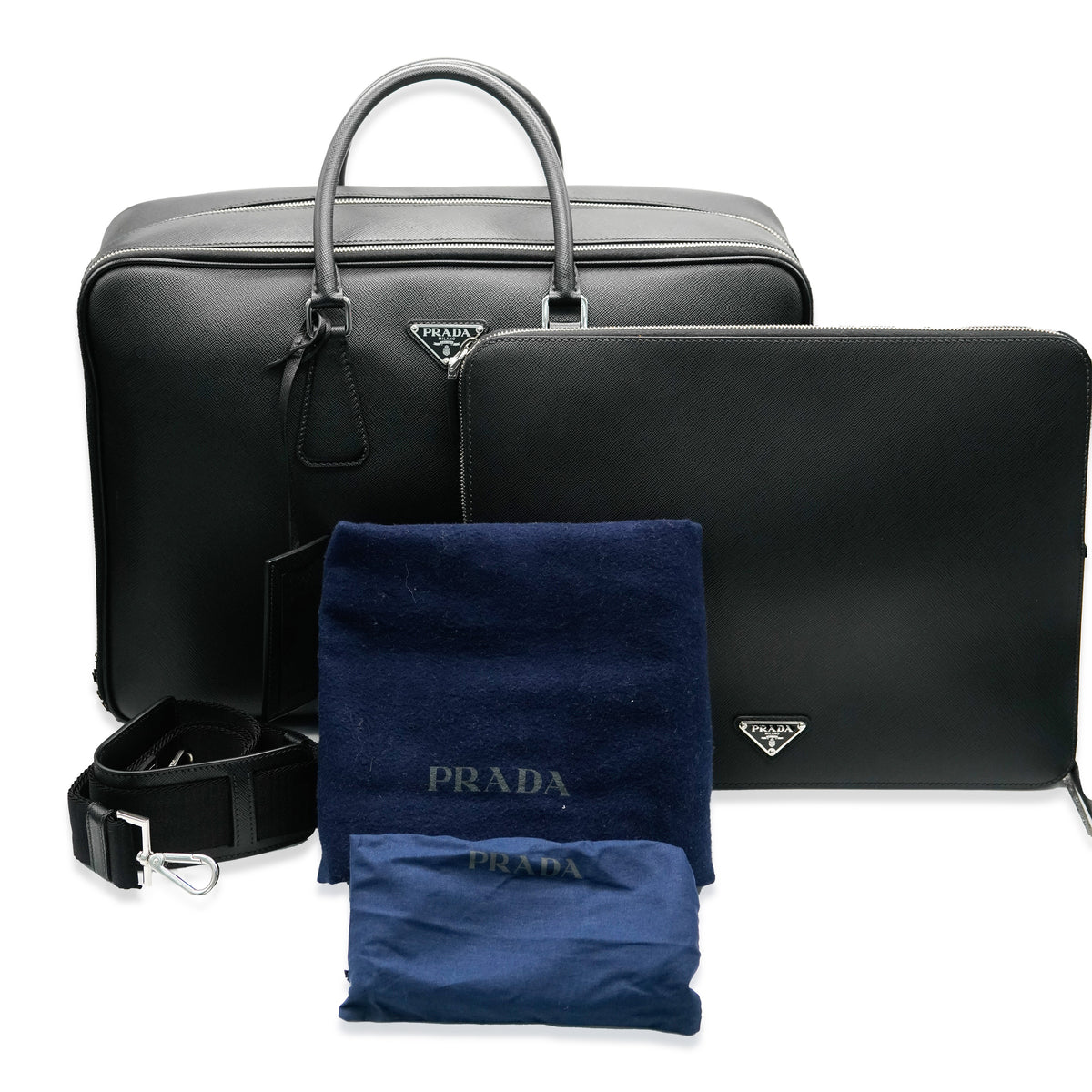 Black Saffiano Leather Briefcase