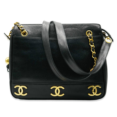 Black Caviar Triple CC Chain Tote