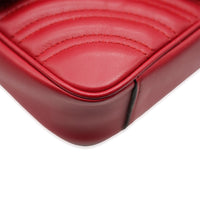 Red Leather Small GG Marmont Flap