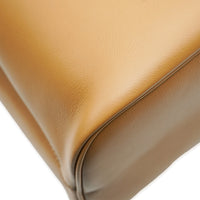 Brown Leather Large Buckle Handbag
