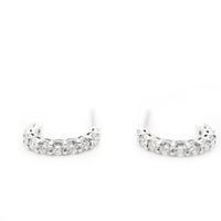 Shared Prong Small Diamond Hoop in Platinum  1/2 Ctw