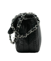 Black Perforated Calfskin Medium 50s Flap Bag