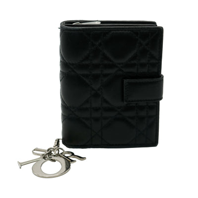 Black Quilted Lambskin Cannage Lady Dior Wallet